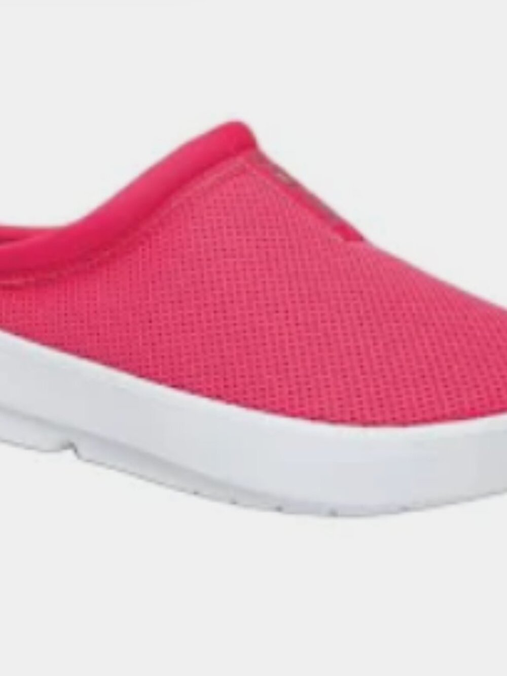 OOFOS White and Fuschia OOcoozie Sport Mule